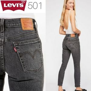 Levi's 501 Skinny Washed Black High Rise Jeans
